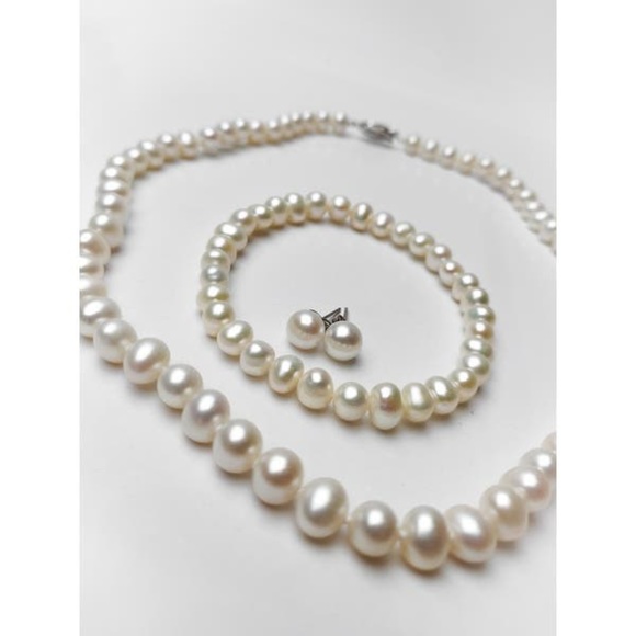 Pearl Jewelry Bracelets,Necklace Earrings Set